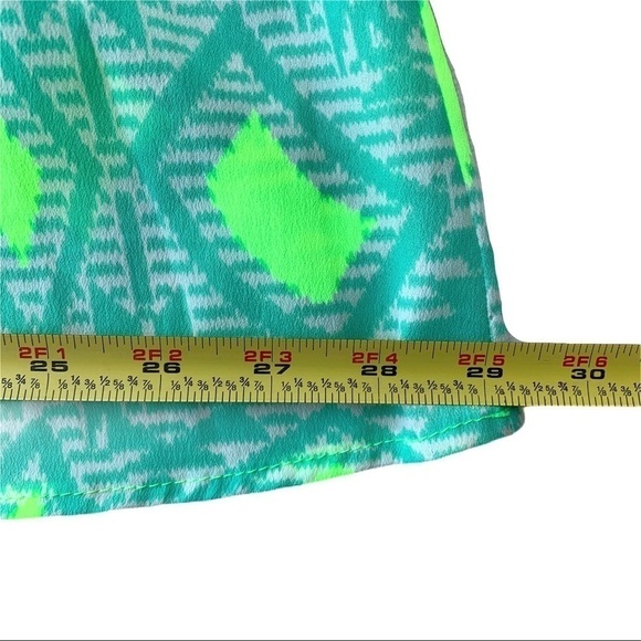 Everly Boutique Teal and Lime Geometric Patterned Mini  Dress Size Small - Picture 13 of 15